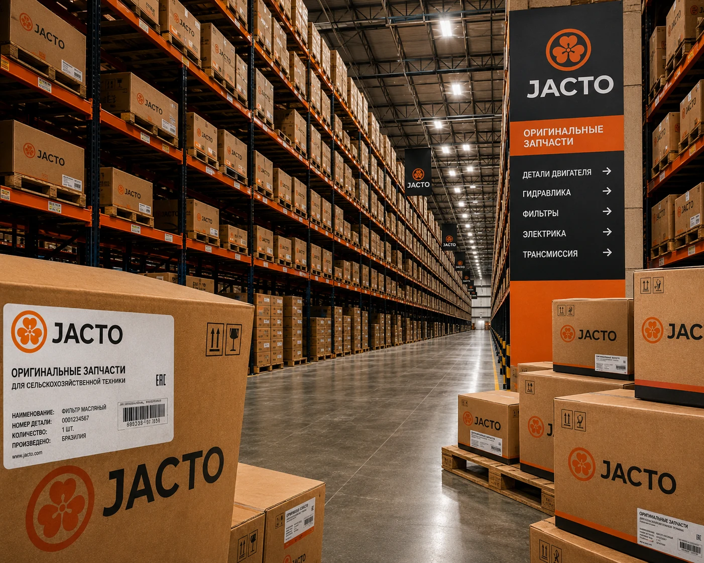 Оригинальные запчасти JACTO на складе в России