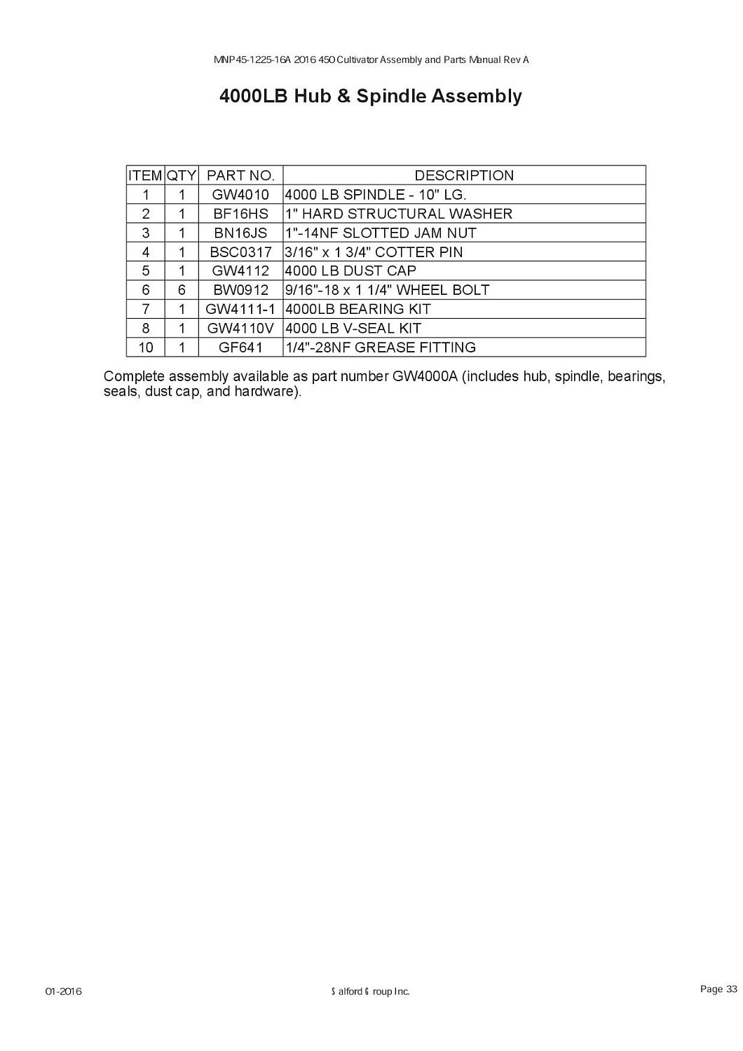 Комплект подшипников 4000 ступицы GW4111-1 (10018057)