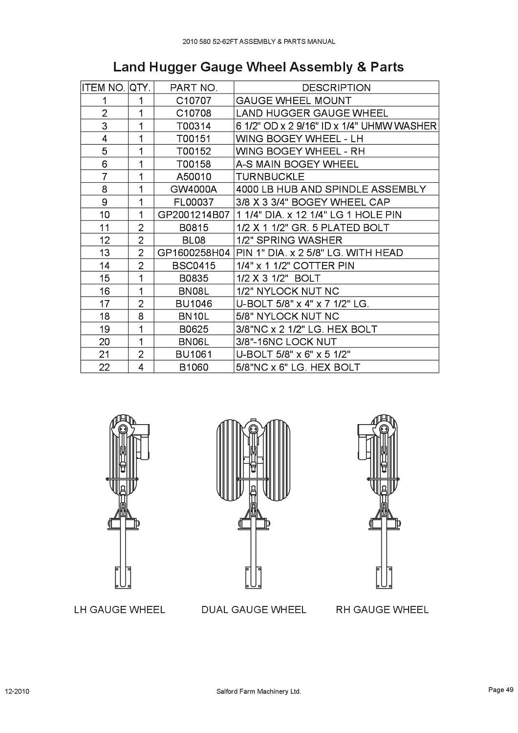 Стойка центральная копирующих колёс T00158 (10030974)