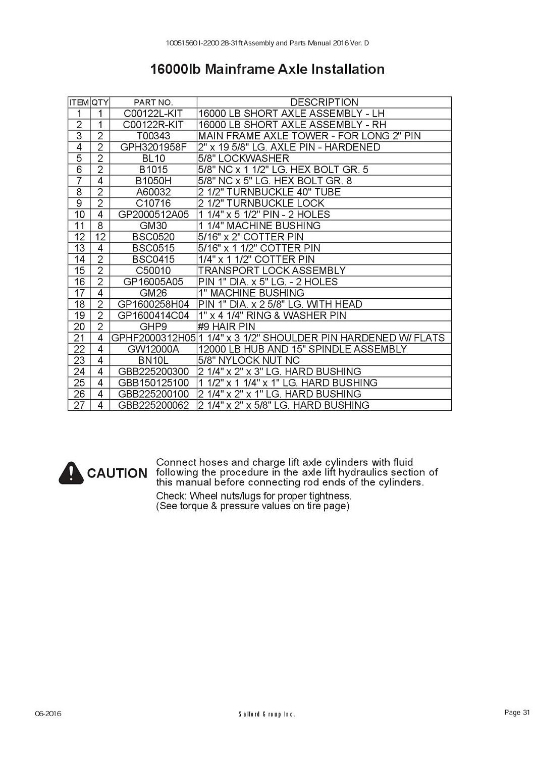 Балансир в сборе 16000 левый C00122L (10007913) (10007912)