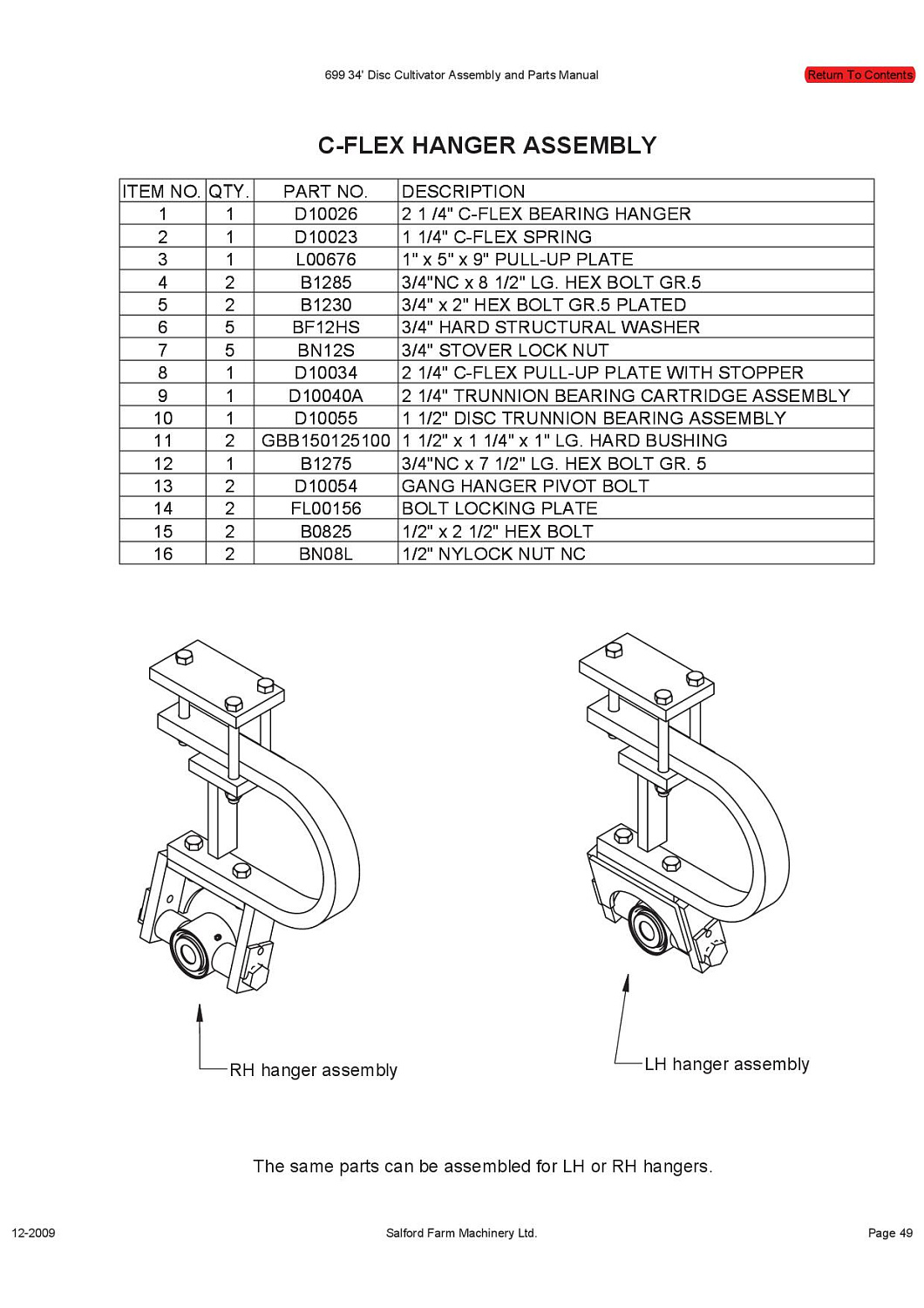 Подшипник в сборе (картридж подшипника) 2 1/4" D10040A (10010998)