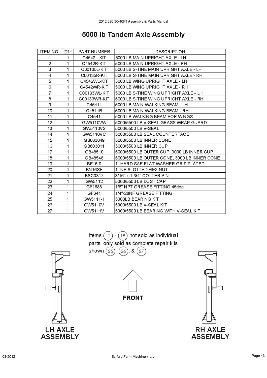 Ремкомплект подшипников 5000 ступицы GW5111V (10018088)