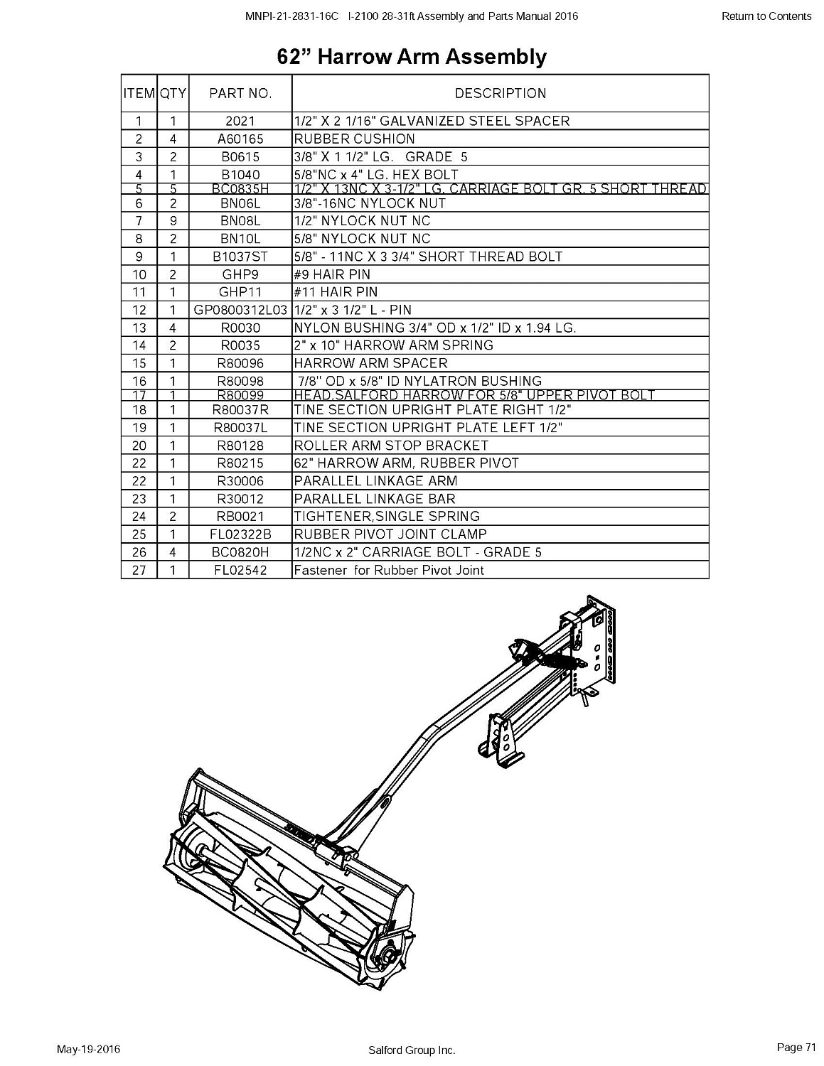 Болт с круглой головкой 1/2"x2" BC0820H (10007289)