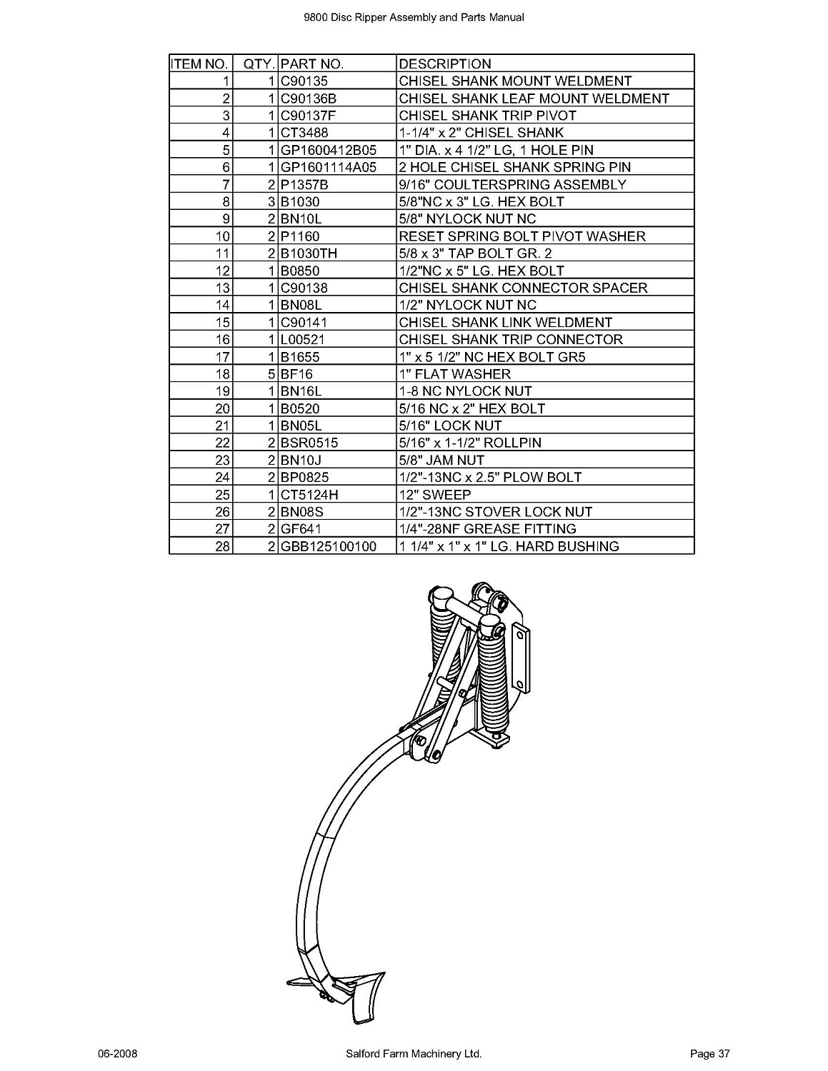 Болт сошника 1/2"х2 1/2" BP0825 (10007572)